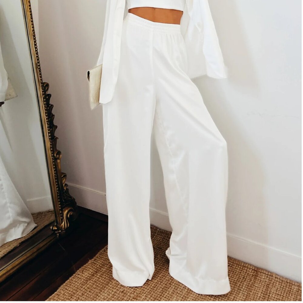 Show Me Your Mumu Irwin White Silk Pants
